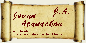 Jovan Atanackov vizit kartica